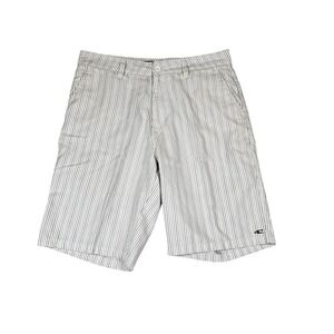 O'Neill Shorts Mens 34 White Striped Chino Beach Microfiber Summer Casual